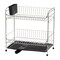 IRIS USA 2-tier Medium-sized Dish Rack with Drain Spout, Dish Rack and Drainer, Black